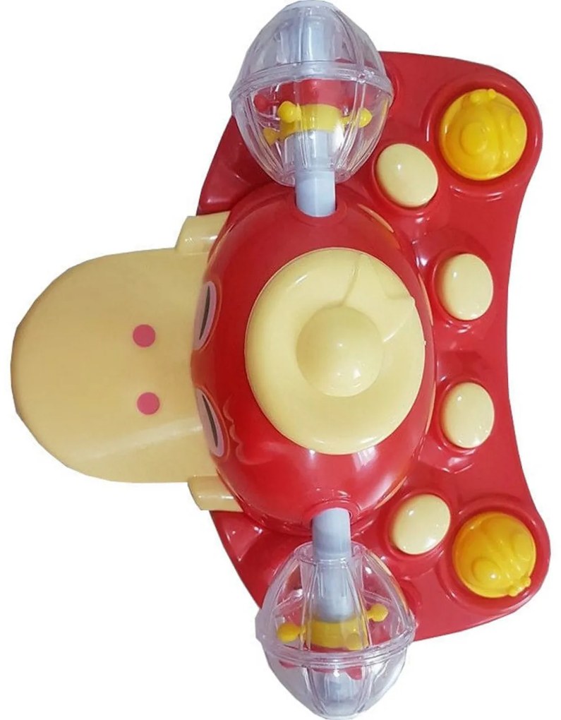 Premergator Reglabil in 3 Trepte NOVOKIDS™ Happy Duck , Ratusca, Pliabil, 8 Roti, Cu Melodii, Rosu