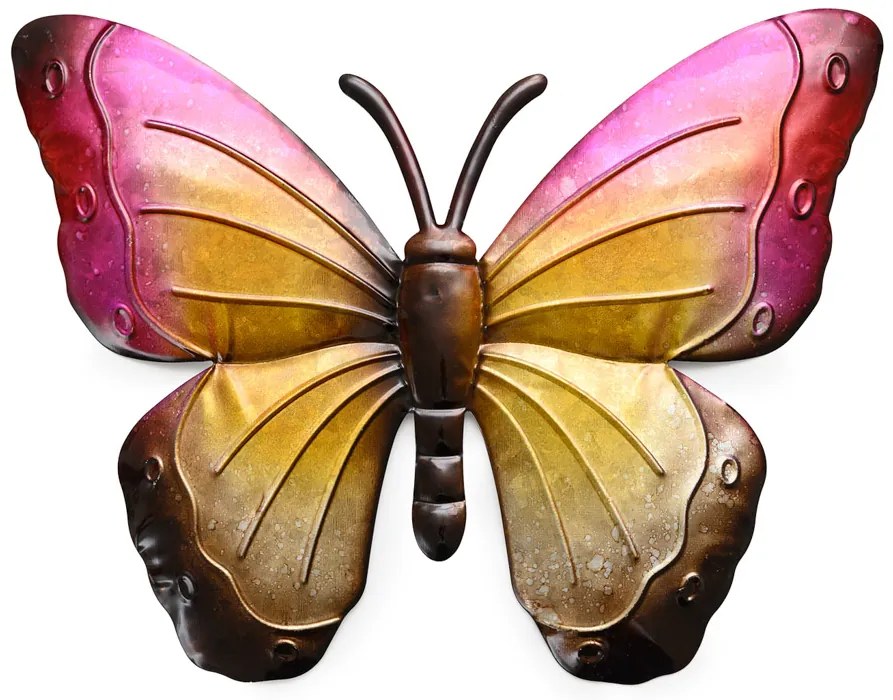 Decoratiune de perete din metal fluture BUTTERFLY 30 cm - diverse culori Culoare: Rosu