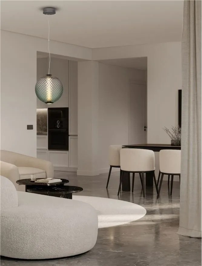Lustra, Pendul LED, Sticla Verde, AORA, NVL-9191246