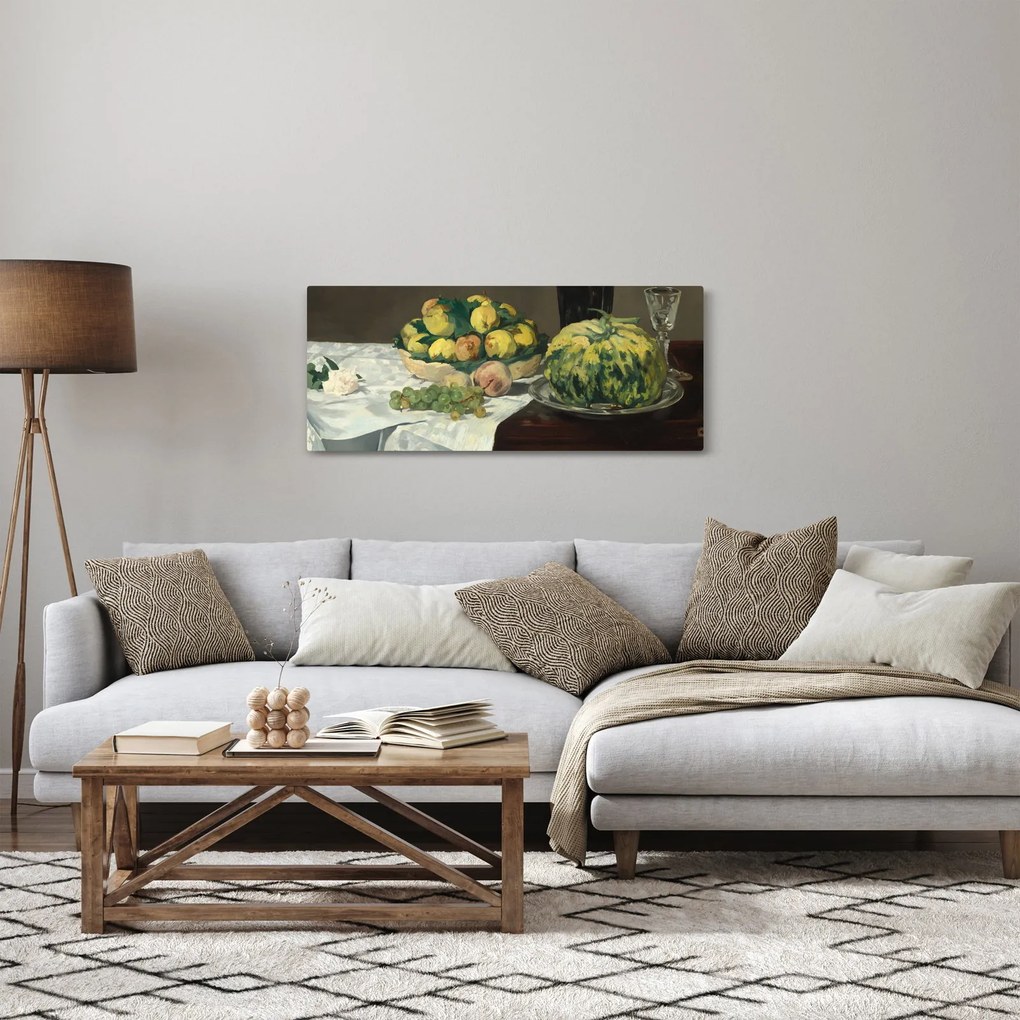 Tablou - Edouard Manet, Still Life with Melon and Peaches, reproducere (120x50 cm)