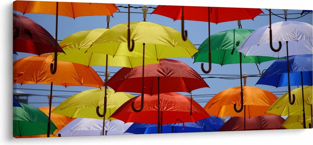 Tablou - Umbrele colorate (120x50 cm)