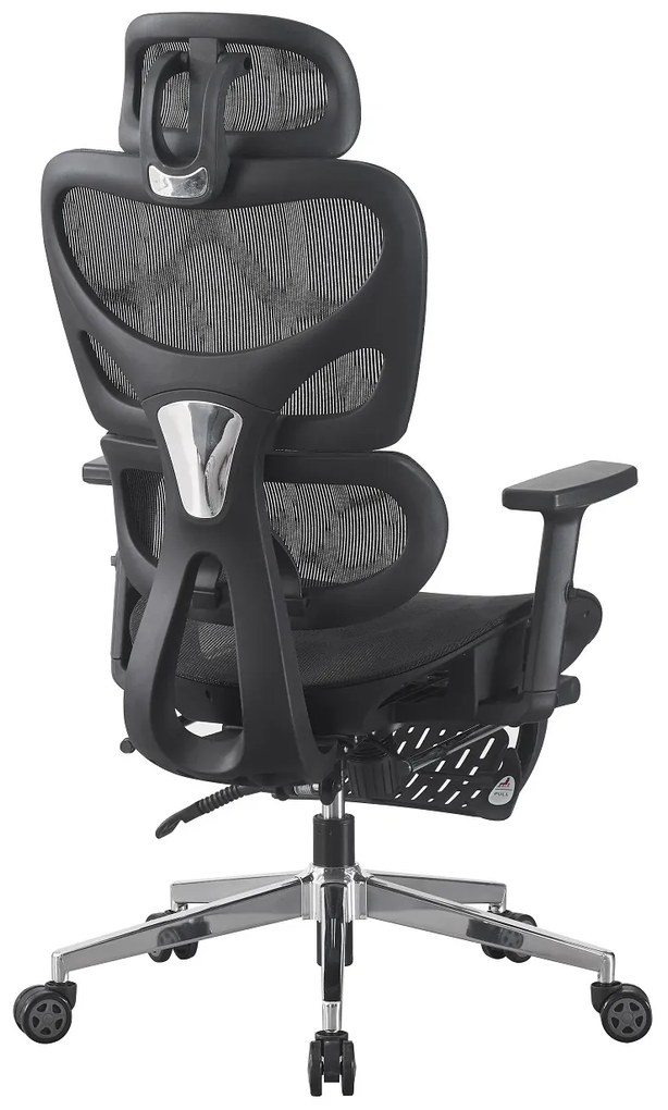 Scaun ergonomic Meta Chair Plus, suport picioare, Full Mesh, Negru