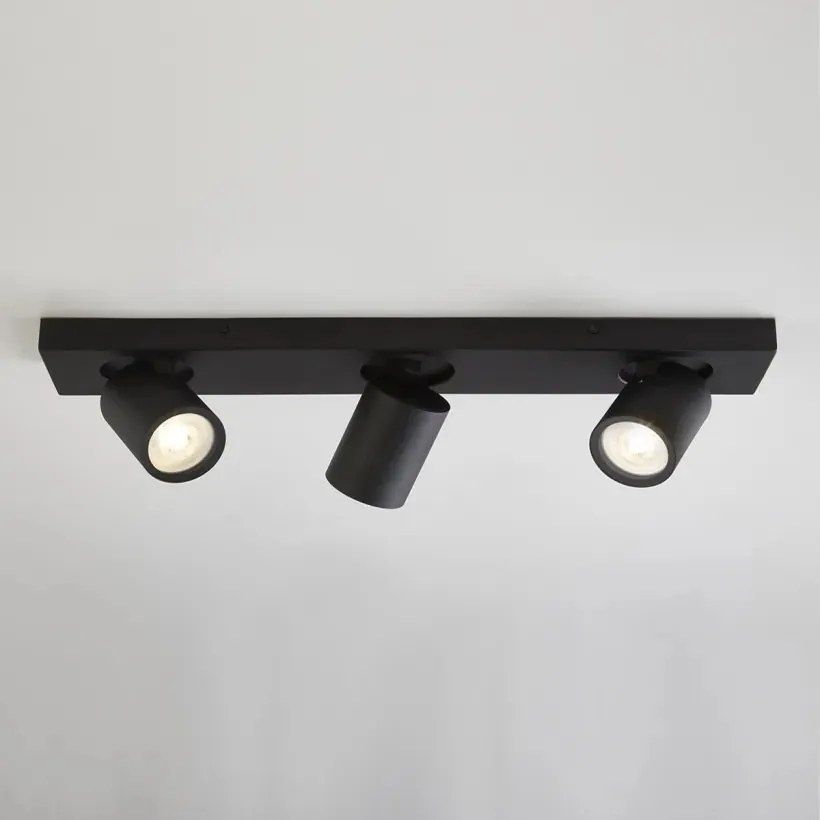 Plafoniera baie cu 3 spoturi directionabile Selene, neagra