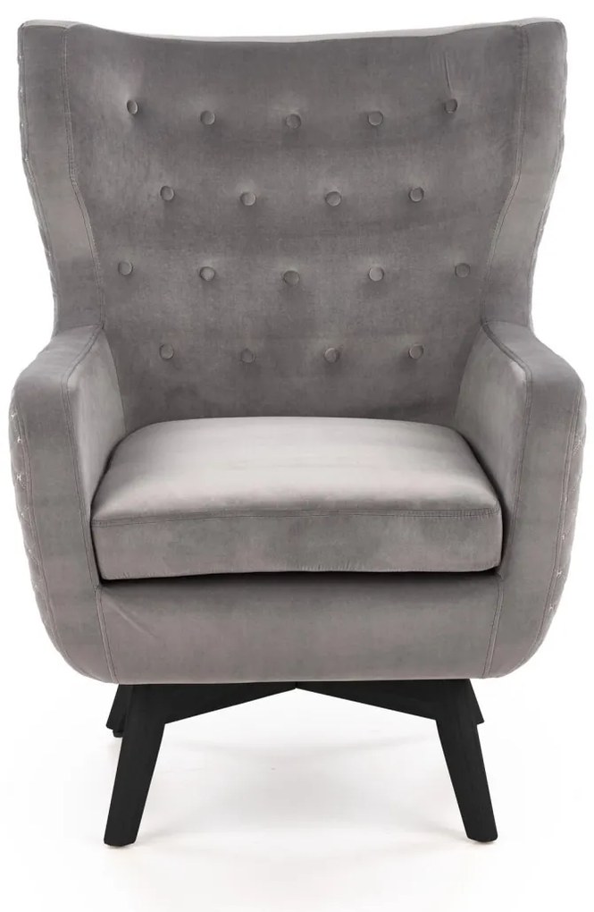 Fotoliu tapitat Marvel Velvet gri – H103 cm