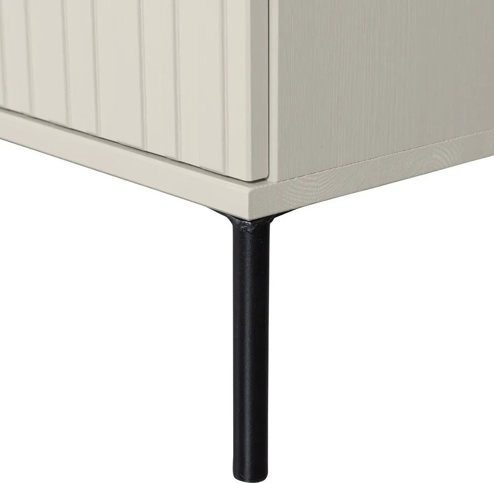 Comodă TV gri deschis din lemn de pin 150x56x44 cm New Gravure – WOOOD