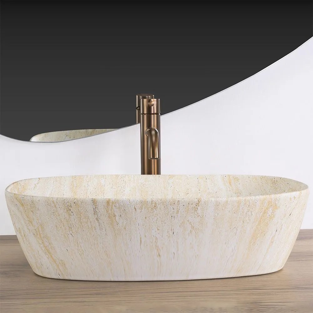 Lavoar pentru blat Rea Freja Travertine Matt