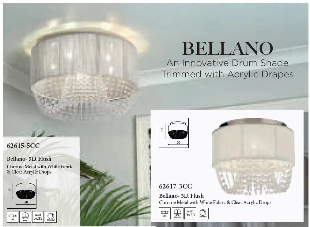 Plafoniera design elegant Bellano 5L