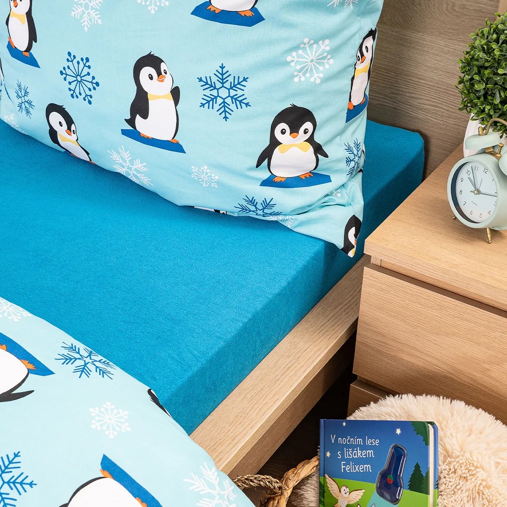 Cearșaf de pat 4Home, din bumbac, albastru, 180 x 200 cm, 180 x 200 cm