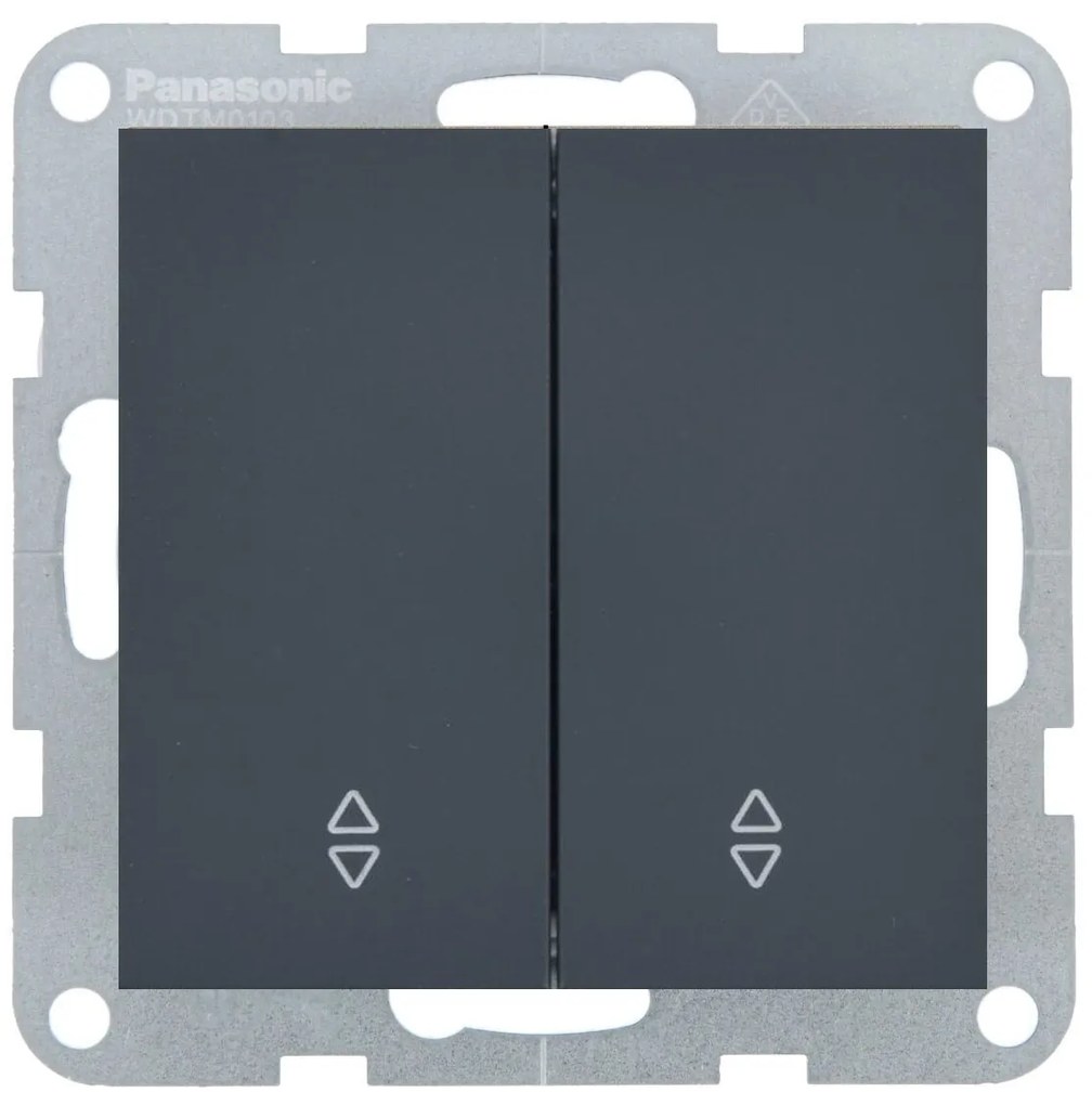 Intrerupator dublu cap scara 10A, IP20, Night, Panasonic Karre Plus 55 Soft Touch