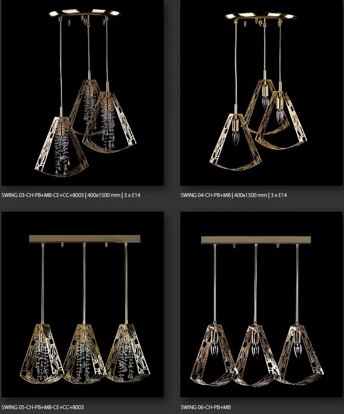 Lustra, Pendul cu model design minimalist SWING 01+Cristal Bohemia Exclusive