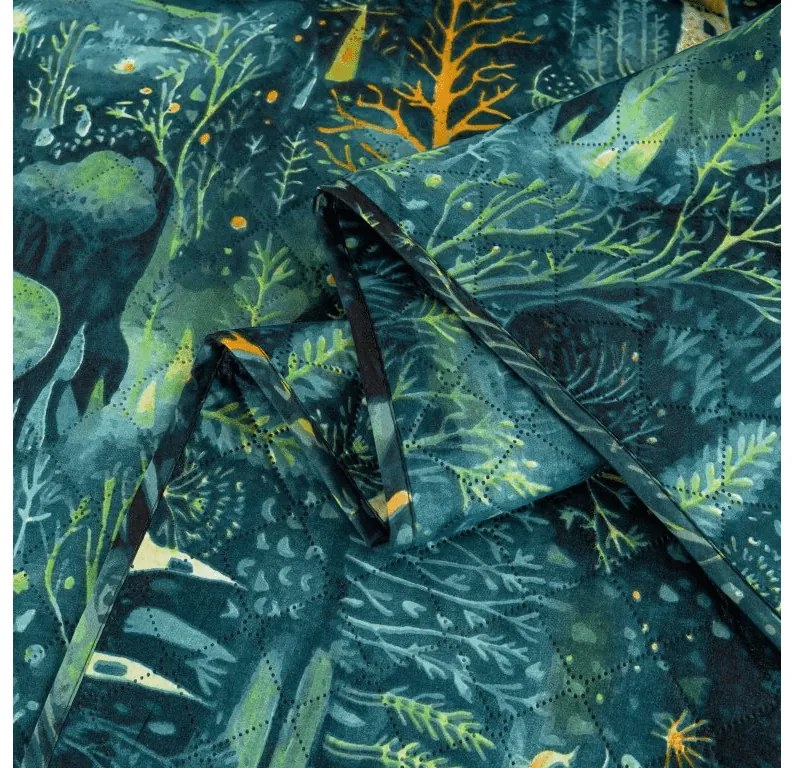 Cuvertura de pat cu model NEON FOREST, colorata Dimensiune: 170 x 210 cm
