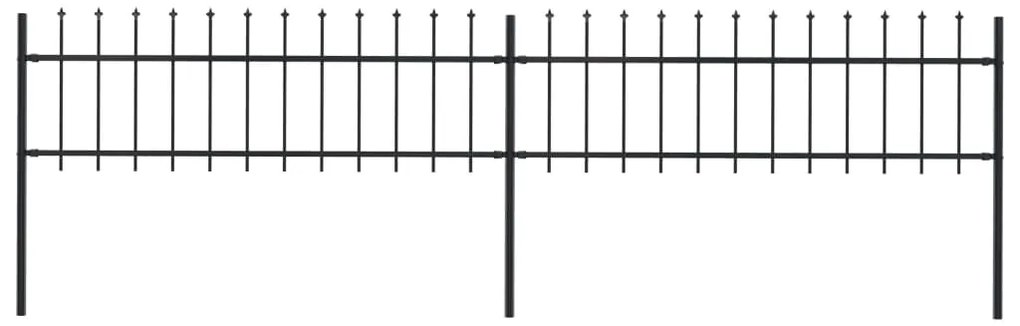 vidaXL Gard de grădină cu vârf tip suliță din oțel, 359x60 cm, negru