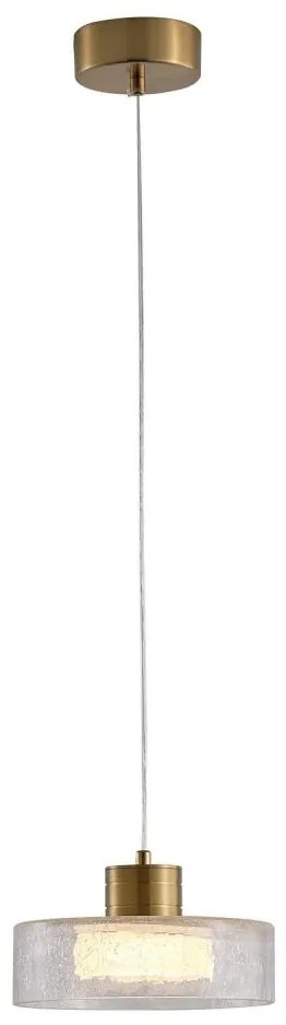 Lustră LED pe cablu LED/8W/230V 3000K auriu/transparent pr. 20 cm