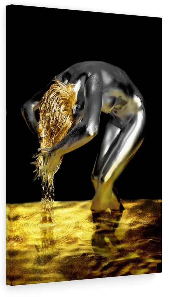 Tablou canvas Silver Gold Girl 120x80 cm