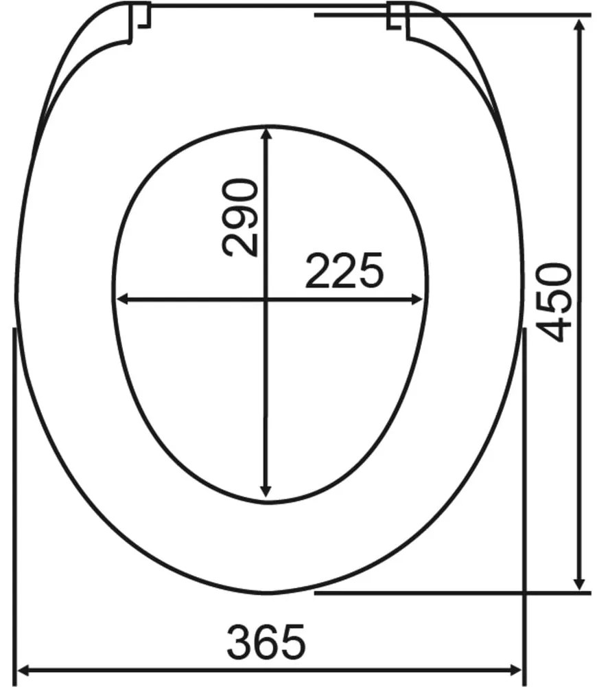 Capac WC 38 x 45 cm Easy-Close (cu închidere automată) Droplets – Wenko
