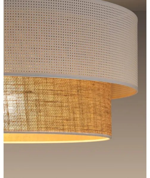 Lustră pe cablu BORHO 1xE27/60W/230V, diam. 40 cm, alb/jută