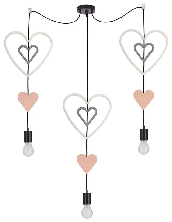 Lustra pentru copii TRIO cu cablu 3xE27/20W/230V roz/alb/gri