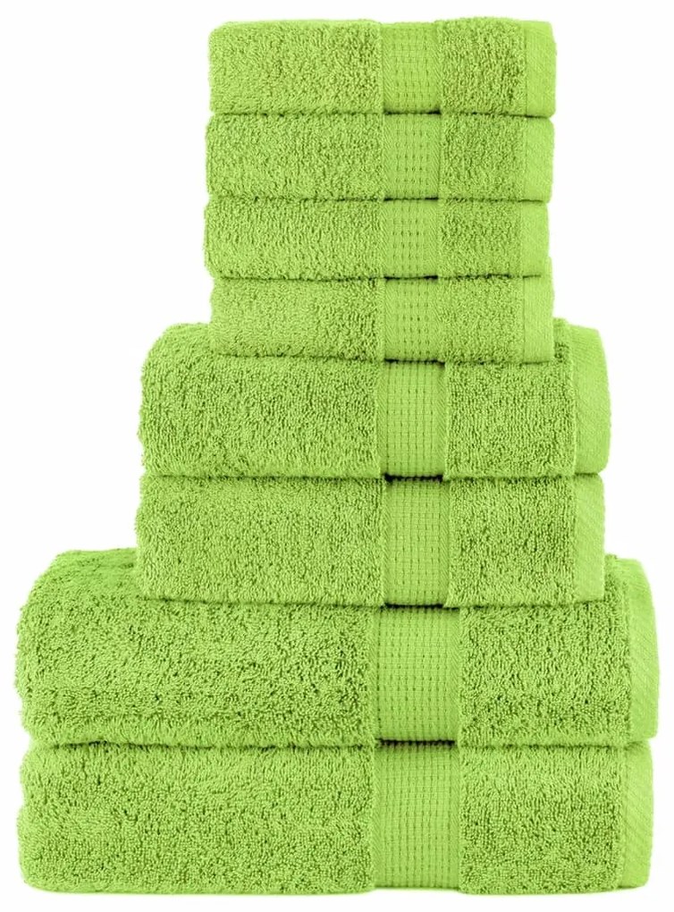 vidaXL Set de prosoape premium SOLUND, 8 piese, verde măr, 600 g/m²