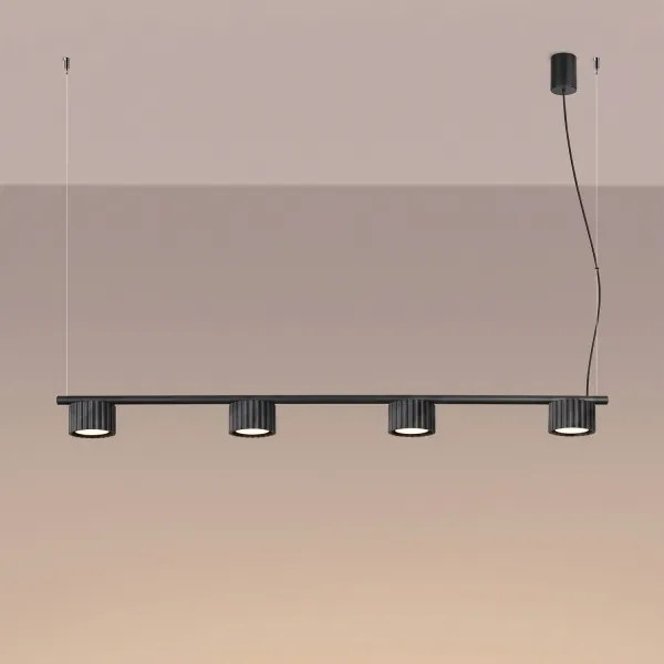 Sollux SL.2696 - Lustră suspendată pe cablu AURA 4xGX53/10W/230V neagră
