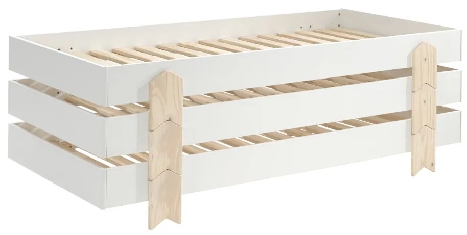 Set MODULO format din 3 Pat copii MODULO (90 x 200 cm) cu picioare Pat copii în formă de săgeată.