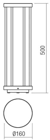 Redo 90578 - Lampă LED de exterior KALEN, 8 W, 230 V, 3000 K, 50 cm, IP65, antracit