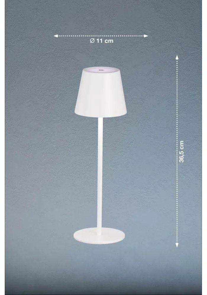 Veioză albă LED cu abajur din metal (înălțime 36,5 cm) Viletto – Fischer &amp; Honsel