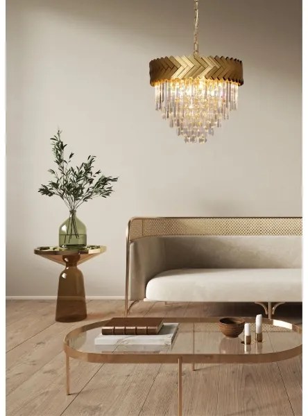 Lustră pe lanț Zuma Line 23910/9 LYON 9xE14/40W/230V auriu