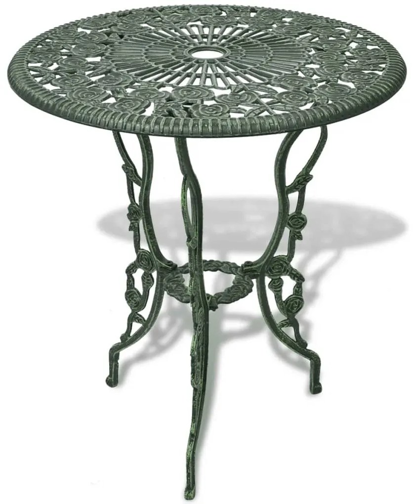 42164 vidaXL Set mobilier de bistro, 3 piese, verde, aluminiu turnat