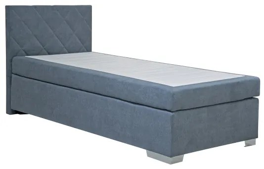 Pat tapițat IDA cu saltea, 90 x 200 cm, albastru