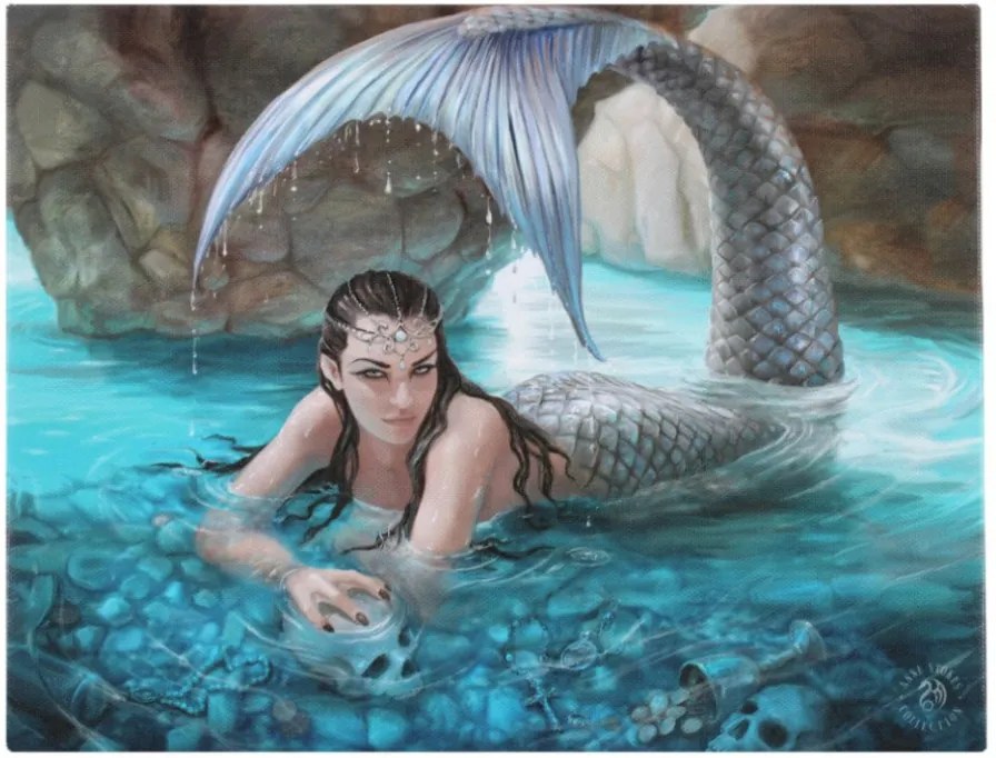Tablou canvas sirena Adancuri ascunse 19x25cm - Anne Stokes