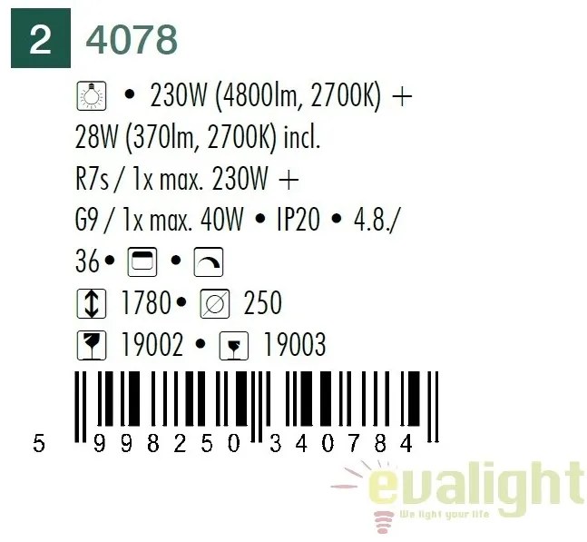 Lampadar modern, Lampa de podea, Gamma 4078 RX