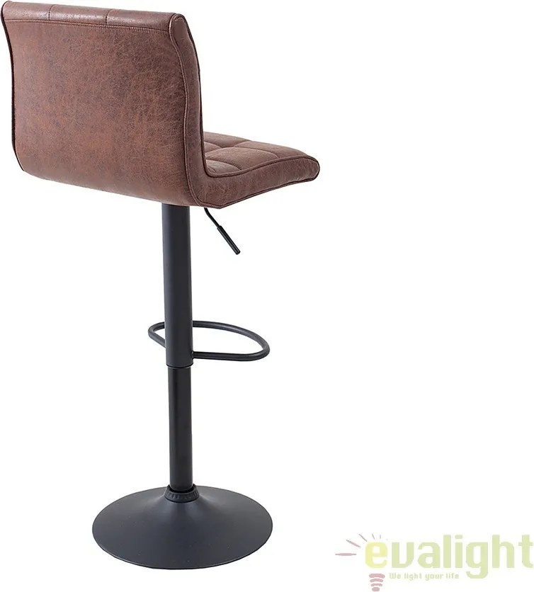 Set 2 scaune bar pivotante, tapiterie microfibra Modena maro vintage A-37937 VC