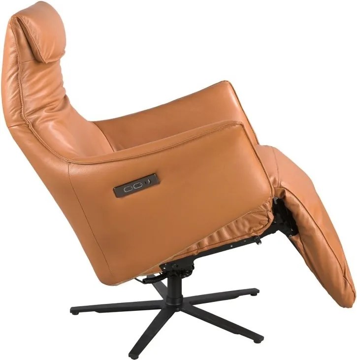 Fotoliu pivotant, functie relax, tapitat cu piele Brown