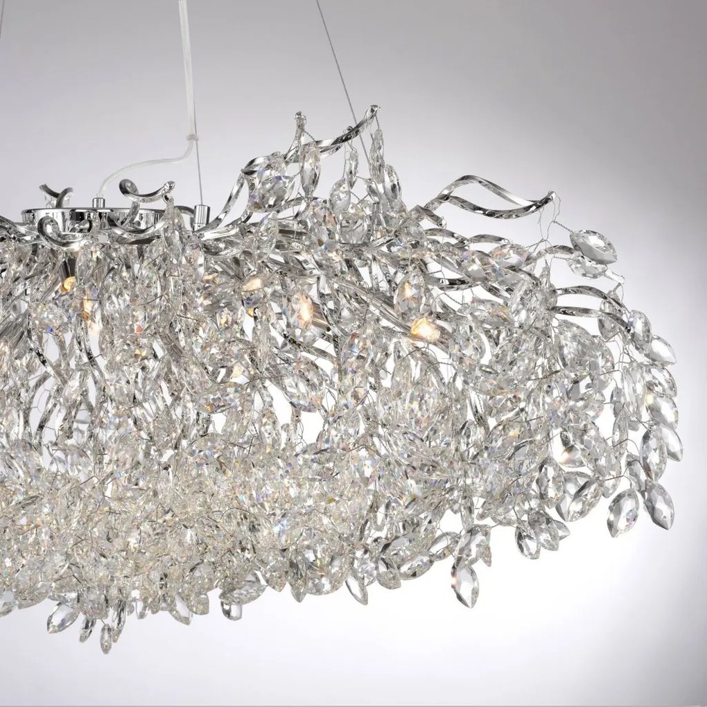 Lustra suspendata design magnific RICICLE crom, 50x120cm