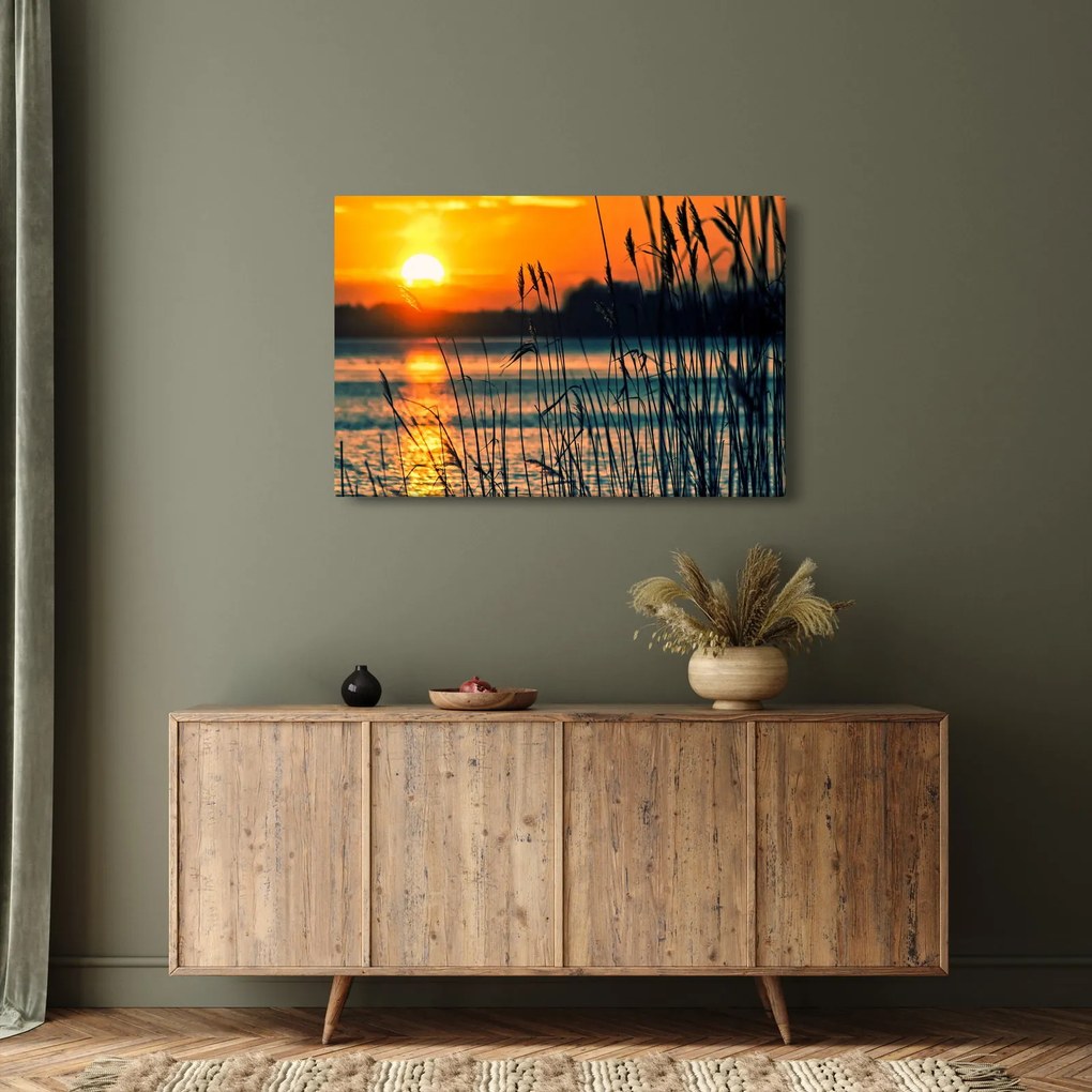Tablou - Apus de soare la lac (90x60 cm)
