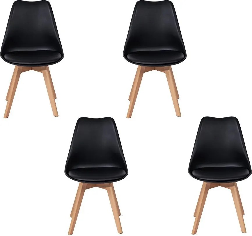Set - 4 scaune de dining AVENBERG SKANDI - Negru