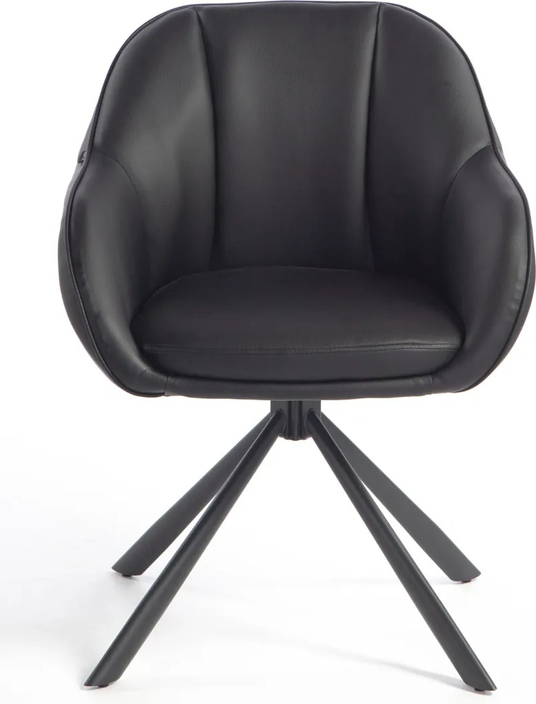 HR2055 BAZĂ STEA Scaun Neagră din Piele Ecologica cu Bază Neagră