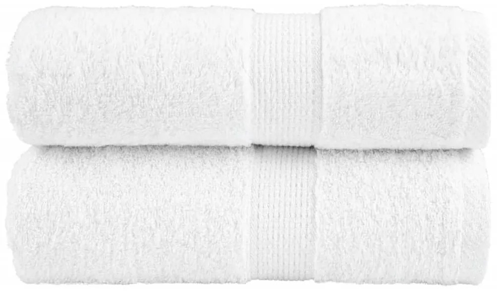 vidaXL Prosoape de baie premium SOLUND, 2 buc., albe, 30 x 30 cm, 600 g/m²