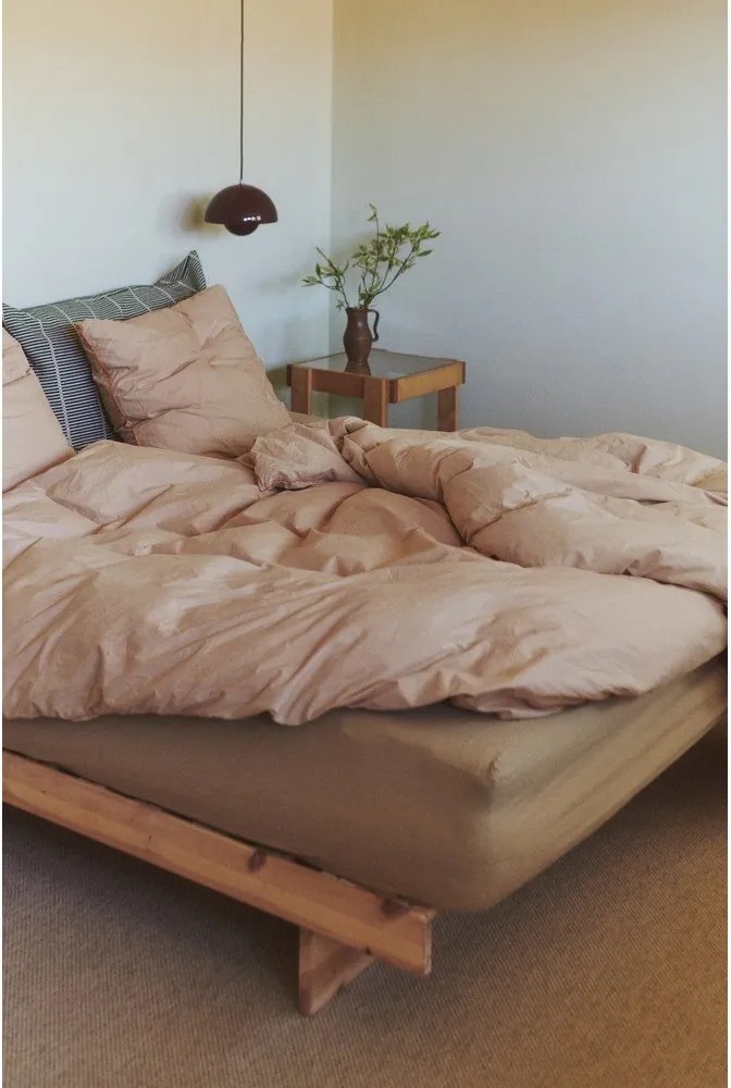 Pat matrimonial în culoare naturală din lemn masiv de pin 180x200 cm Kanso – Karup Design