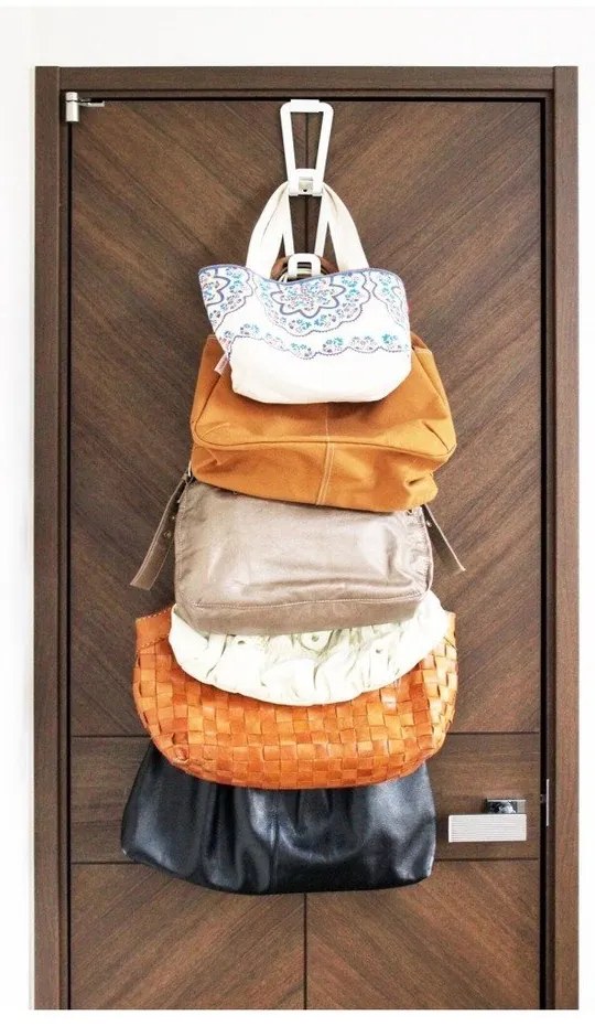 Cuier pentru genți cu 6 cârlige YAMAZAKI Kanazawa, alb