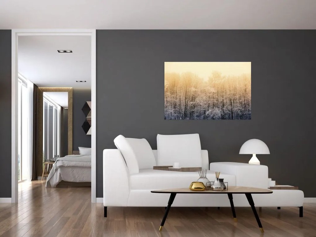 Tablou cu pădure geroasă (90x60 cm)