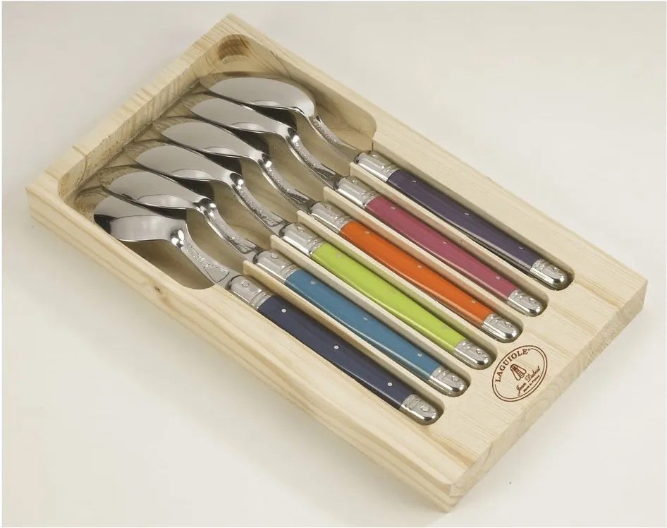 Set 6 linguri din inox, în cutie de lemn Jean Dubost London