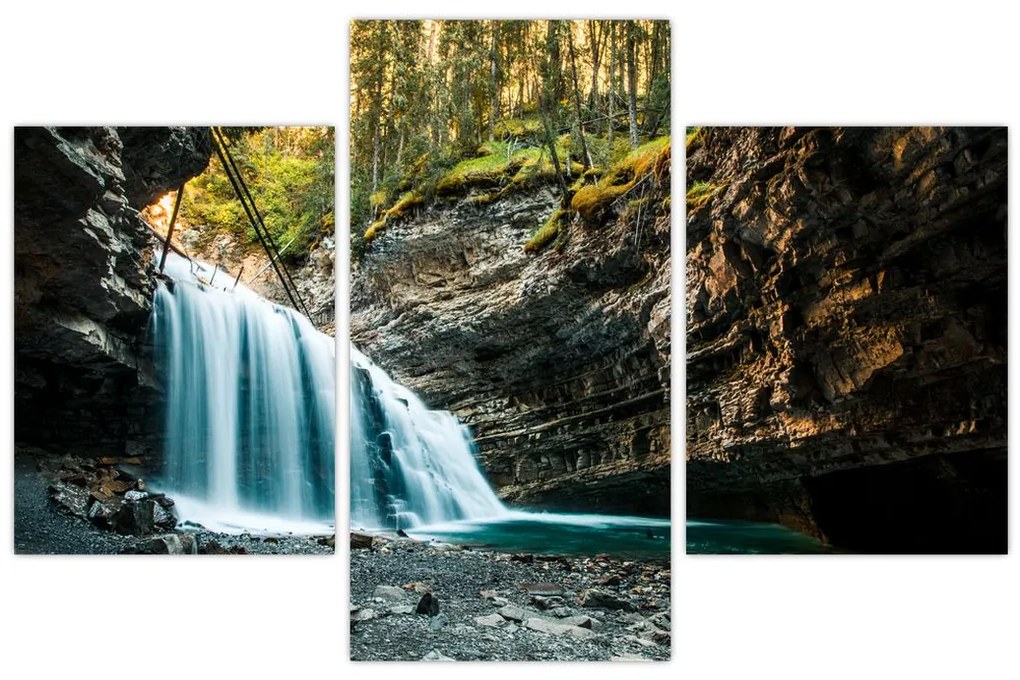 Tablou cu cascada de pădure (90x60 cm)