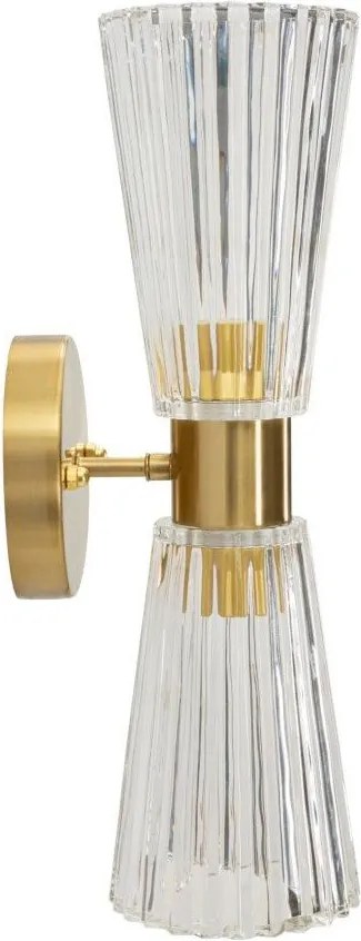 Aplică de perete aurie din sticlă Prague – Mauro Ferretti