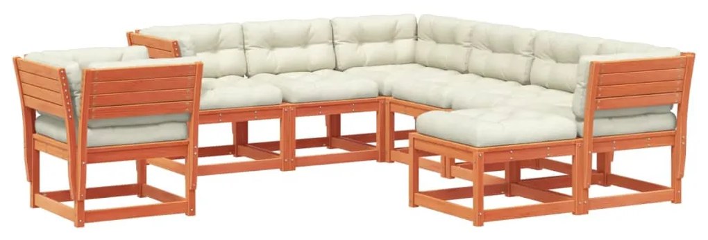 3216952 vidaXL Set mobilier de grădină cu perne, 8 piese, lemn masiv de pin