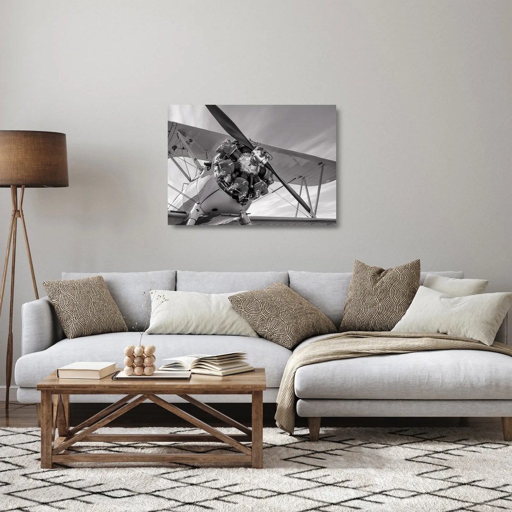 Tablou pe sticlă - Aeronava (70x50 cm)