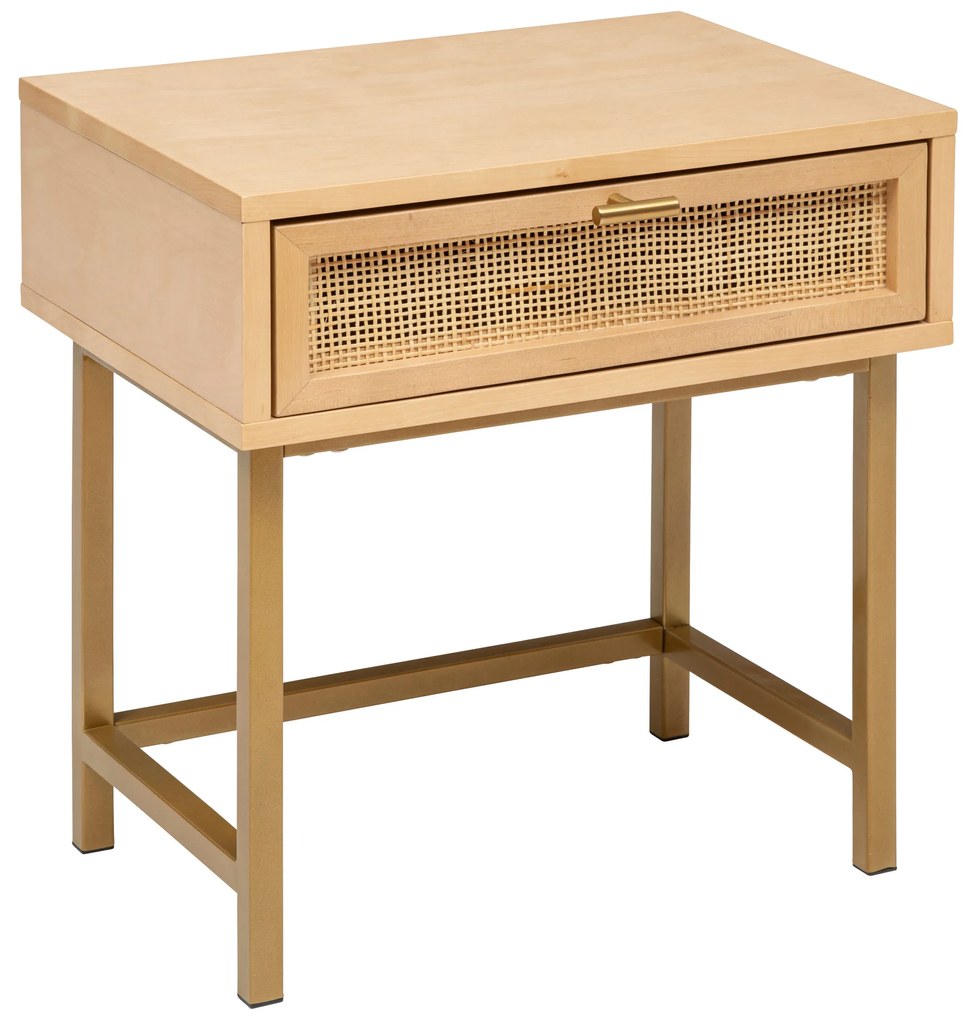 Noptieră RAYO cu 1 sertar și împletitură vieneză