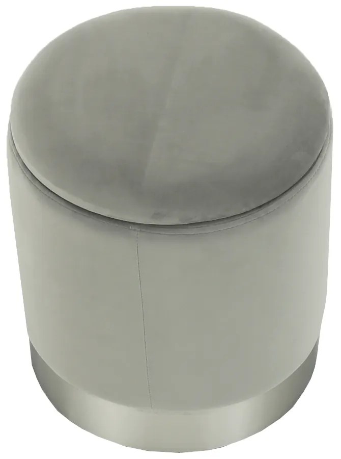 Taburet, catifea Velvet gri/crom argintiu, DARON