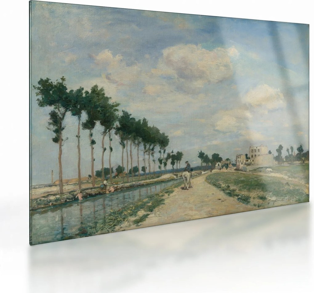 Tablou pe sticlă - Johan Barthold Jongkind, The Towpath, reproducere (70x50 cm)