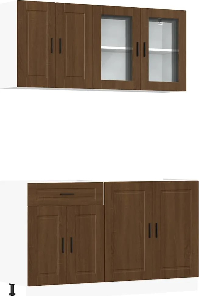 vidaXL Set dulap de bucătărie din 4 piese „Porto” stejar maro lemn